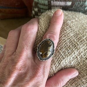 Brown Agate Statement Ring